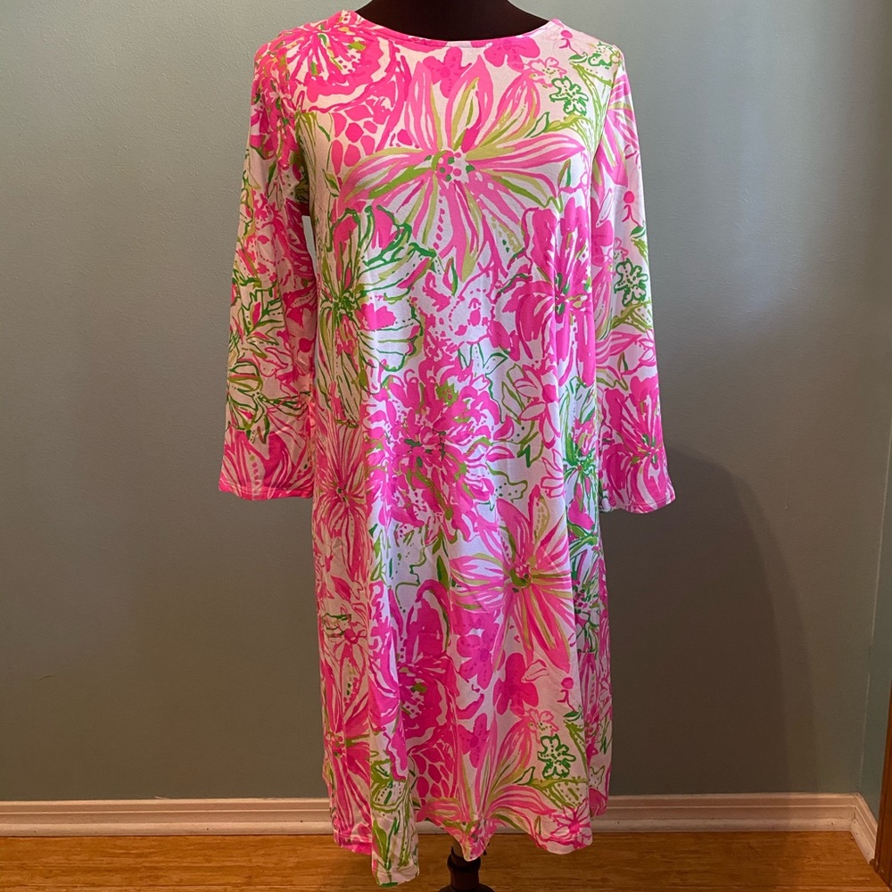Lilly Pulitzer floral swing dress size M EUC